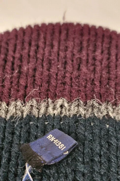 Vintage Polo Ralph Lauren Sweater Wool Handknit Colorblock Crewneck Large 90s